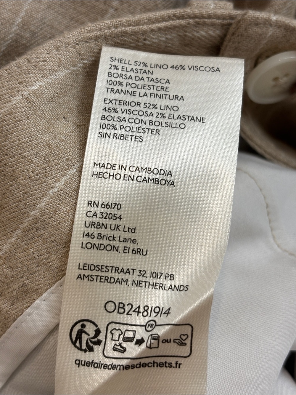 Maeve Avery Linen Blend Stripe Twill Wide Leg Pleated Pants Size XS Petite - Picture 15 of 16